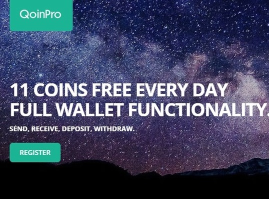 Show free bitcoins  free litecoins  free feathercoins   qoinpro.com   google chrome